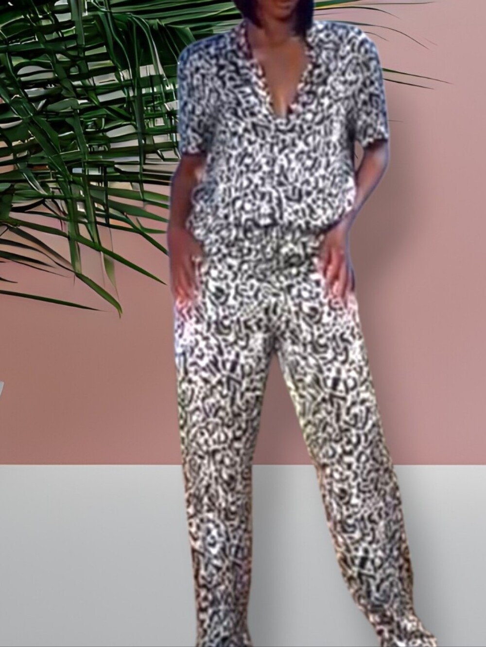 Revolve Lita By Ciara Viscose Black & White Cheetah Print Shirt - Picture 5 of 11